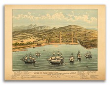 San Francisco California 1846 Historic Panoramic Town Map - 18x24 picture