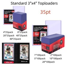 100/200/500/1000/2000CT 3"x4" Toploaders For 35pt Sports Trading Cards Holders picture
