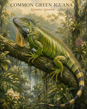 Common Green Iguana Perched in a Tropical Forest Natural History Art/931502165 picture