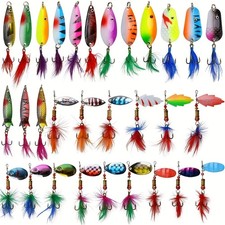 30pcs Fishing Lures Spinner Baits Bass Lures Trout Lures Hard Metal Spinnerbait picture