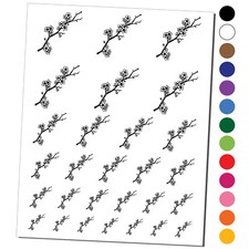 Cherry Blossom Flowers Tree Branch Temporary Tattoo Water Resistant Set picture