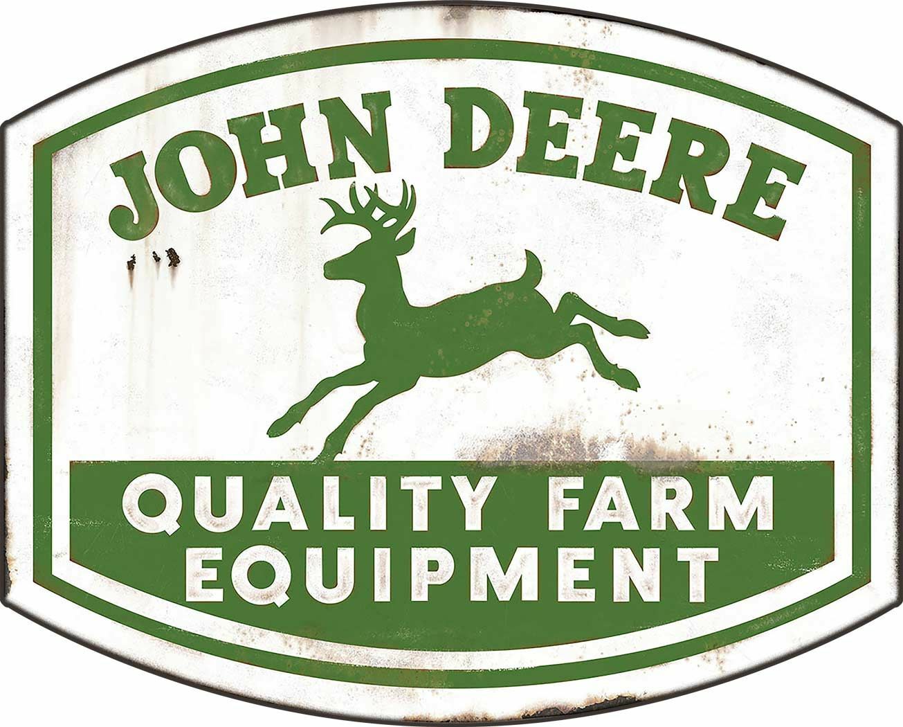 JOHN DEERE QUALITY FARM EQUIPMENT 36" HEAVY DUTY USA MADE METAL ADVERTISING SIGN JOHN DEERE QUALITY FARM EQUIPMENT 36" HEAVY DUTY USA MADE METAL ADVERTISING SIGN