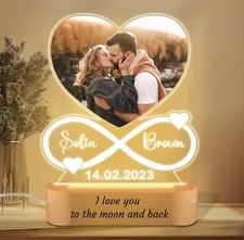 Personalized Gifts for Men Women, Custom Acrylic Heart Picture Frame picture