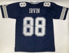 MICHAEL IRVIN DALLAS COWBOYS SIGNED NAVY CUSTOM JERSEY JSA WITNESS COA picture