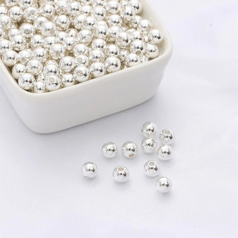 925 Sterling Silver Round Spacer Beads Jewelry Making Loose Findings 925 Sterling Silver Round Spacer Beads Jewelry Making Loose Findings
