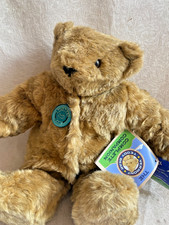 The Vermont Teddy Bear Birthday Suit Plush Brown Bear Original Hang Tags Jointed picture