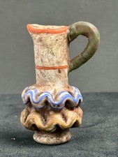 Old Roman Mosaic Glass Vessel with Ruffled Decoration | 2.3" Miniature Jug picture