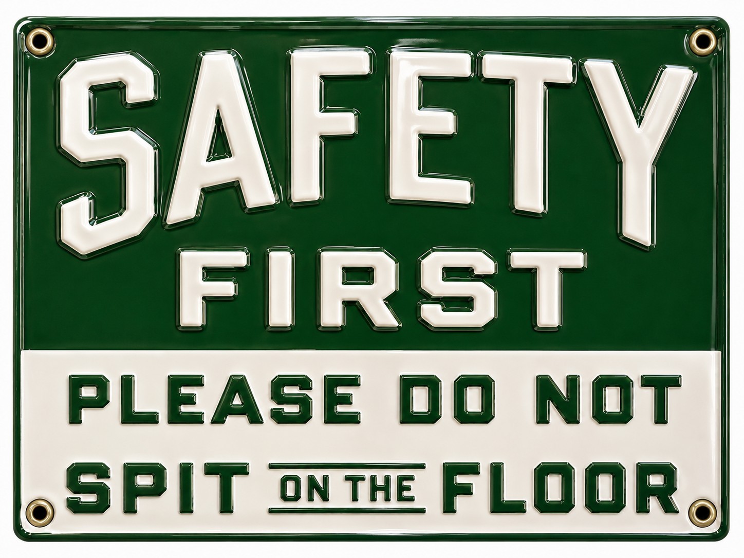 Safety First Please Do Not Spit On The Floor Vintage Porcelain Sign Art Print... Safety First Please Do Not Spit On The Floor Vintage Porcelain Sign Art Print...
