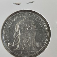 1942 VATICAN CITY Italy POPE PIUS XII Papal JUSTICE SCALES Old Lire Coin i113844 picture