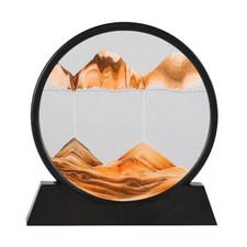 7" 12" Art Painting Deep Sea Round Glass Desktop 3D Moving Sand Art Picture picture