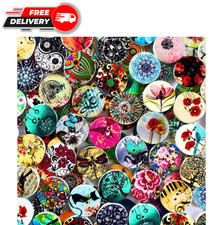 200Pcs Round Buttons for Crafts 20mm Mixed Vintage Craft Button with 2 Holes for picture
