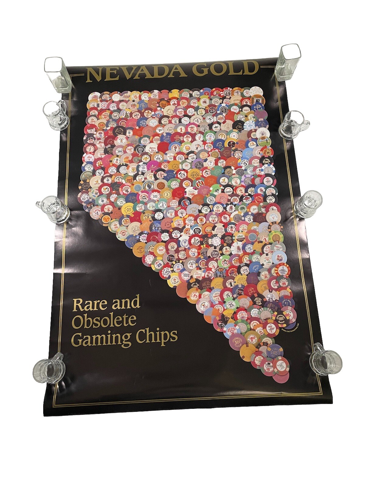 Vtg 90s Nevada Gold Poker Poster Rare And Obsolete Gaming Chips Graphic Casino Vtg 90s Nevada Gold Poker Poster Rare And Obsolete Gaming Chips Graphic Casino