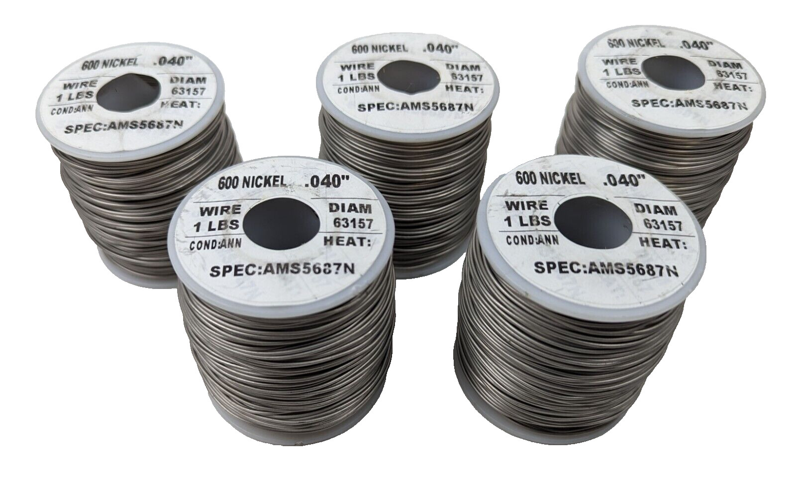 5lbs 18AWG 600 Nickel Chromium Resistance Wire .040" SPEC: AMS5687N Annealed NEW 5lbs 18AWG 600 Nickel Chromium Resistance Wire .040" SPEC: AMS5687N Annealed NEW