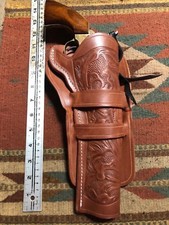 Western Leather Holster Floral USA Made Fits Colt 1860 Army 1851 1861 Navy 7 1/2 picture