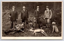 RPPC Postcard Hunting Guns Dogs Deer Gentleman Hats Dressed German France UK picture