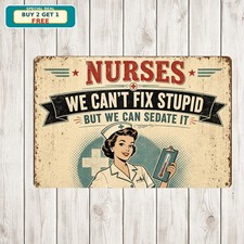 Nurse Profession Tribute Plaque Medical Hero Gift Metal Tin Sign Decor picture