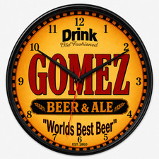 Gomez Beer and Ale Novelty Wall Clock | 10 Inch Diameter | Bar, Saloon, Keg picture