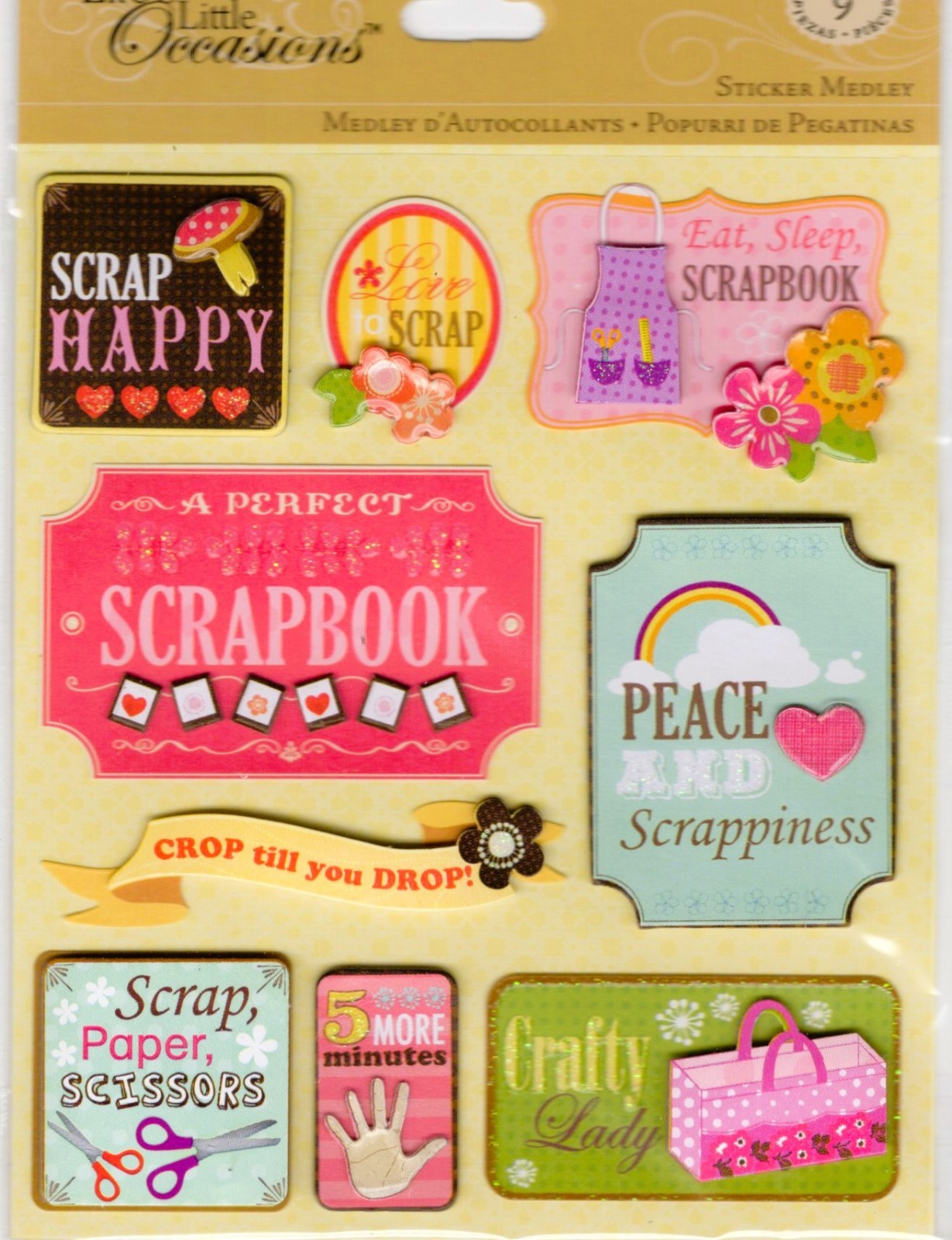 Scrapbook, Hobby, Crafts - Sticker Medley, scrapbook stickers - K&Company 7502