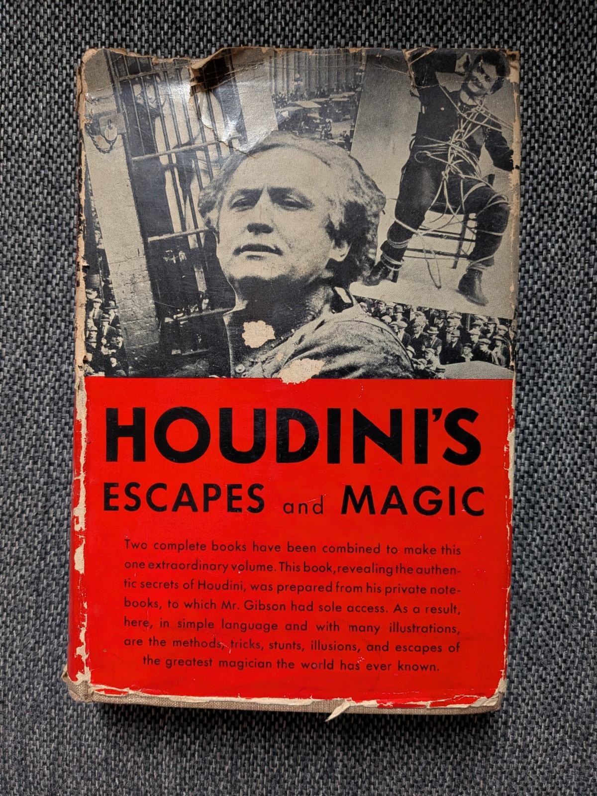 Harry Houdini 1930 antique 1st Ed Illustrated  Book Escapes & Magic Secrets