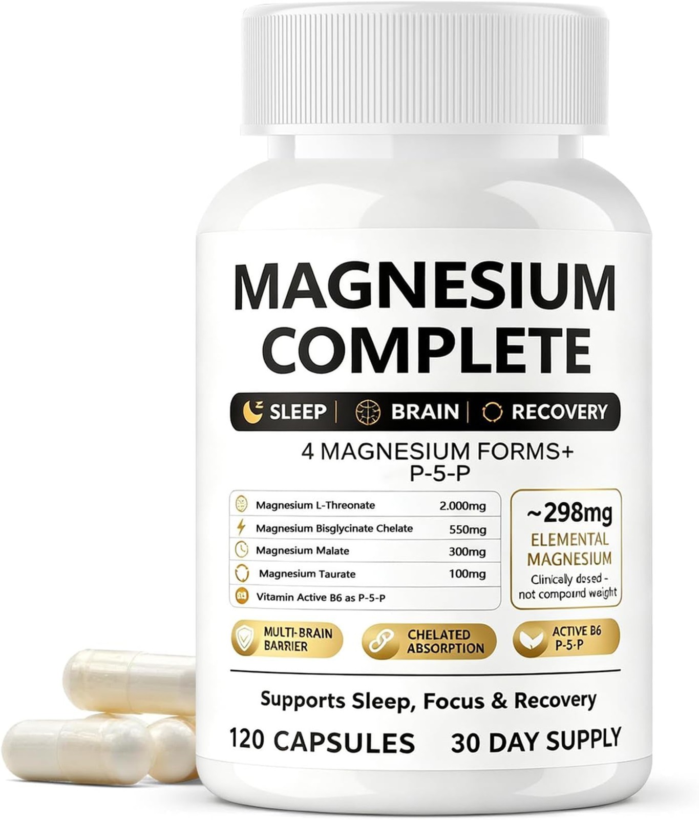 1-5pack Magnesium Mineral Supplement Gold Seal Complete 120Count Dietary Mineral 1-5pack Magnesium Mineral Supplement Gold Seal Complete 120Count Dietary Mineral