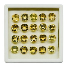 VVS 20 Pcs Natural Brazilian Citrine 8mm Cushion Cut  Loose Untreated Gemstones picture