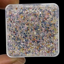 500 Pcs Natural Multi Sapphire 0.9mm-1mm Round Diamond Cut Loose Gemstones Lot picture