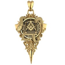 Freemason Masonic Pendant with Snake Biker Brass Jewelry picture