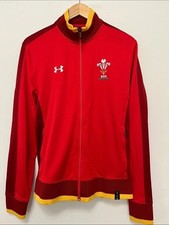 Wales Rugby Under Armour Team Jacket Men's M Red Yellow Trim Outdoor picture