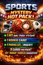 Sports Card Mystery Hot Pack | 5 Cards | GUARANTEED Auto OR Patch OR #’d RC picture