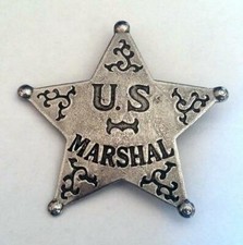 U.S. Marshall Star Old West Historic Replica Badge Cast Pewter Made In The USA picture