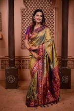 Designer Sari Bollywood Bridal Silk Saree Blouse South Indian Ethnic Ready made picture