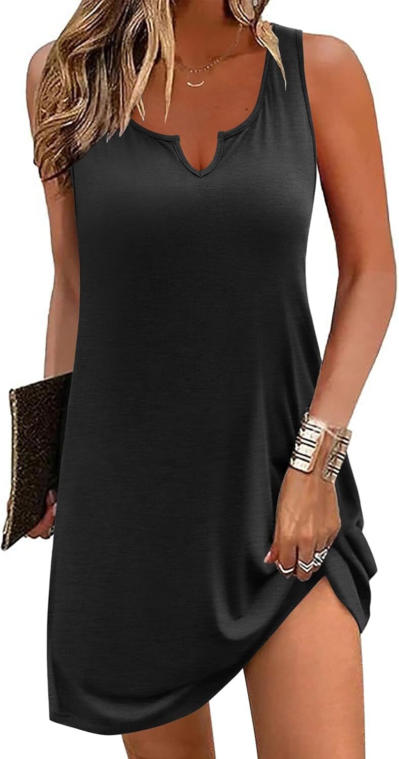 Women's Sleeveless Tank Nightgown V Neck Soft Lightweight Sleepwear S-XXL Women's Sleeveless Tank Nightgown V Neck Soft Lightweight Sleepwear S-XXL