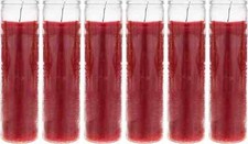 Mega Candles - Unscented 2"x 8" Tall Prayer Container Candle - Red, 6PCS picture