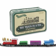 Toy Train In A Tin Express Works Battery Operated Track Railway Locomotive  picture