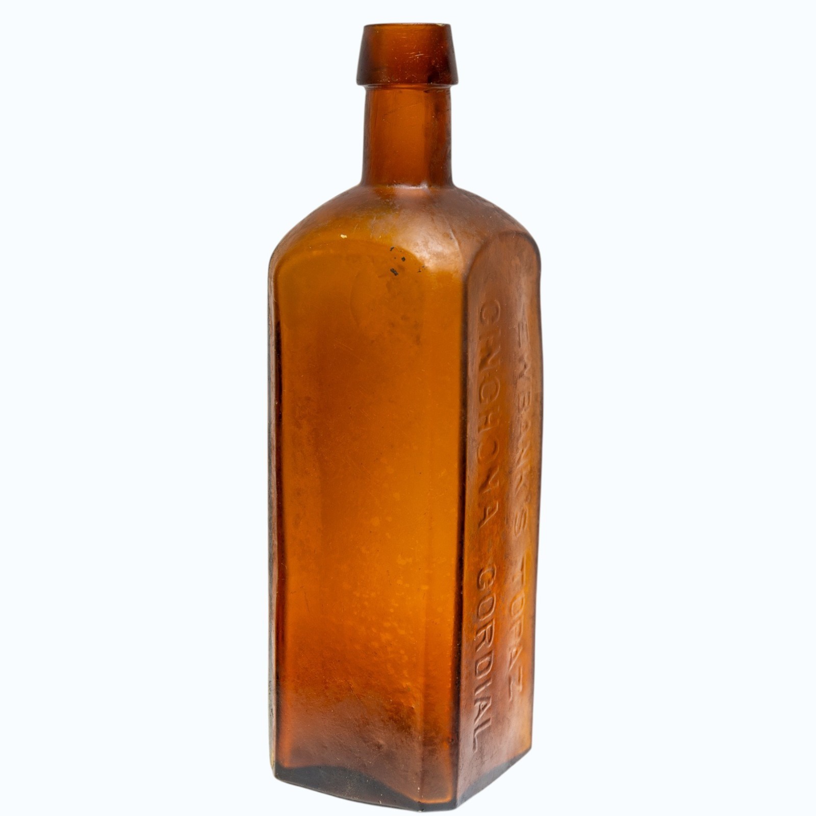 Rare Ewbank's Topaz Cinchona Cordial Amber Medicine Bottle c1885 9.5" Rare Ewbank's Topaz Cinchona Cordial Amber Medicine Bottle c1885 9.5"