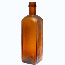 Rare Ewbank's Topaz Cinchona Cordial Amber Medicine Bottle c1885 9.5" picture