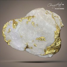 ChaosArt Quartz and Gold - Mineral Sculpture Gilded with Pure 24 Karat Gold Leaf picture