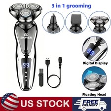 Men Electric Shaver Wet/Dry Trimmer Rotary Razor Beard Shaving USB Rechargeable picture