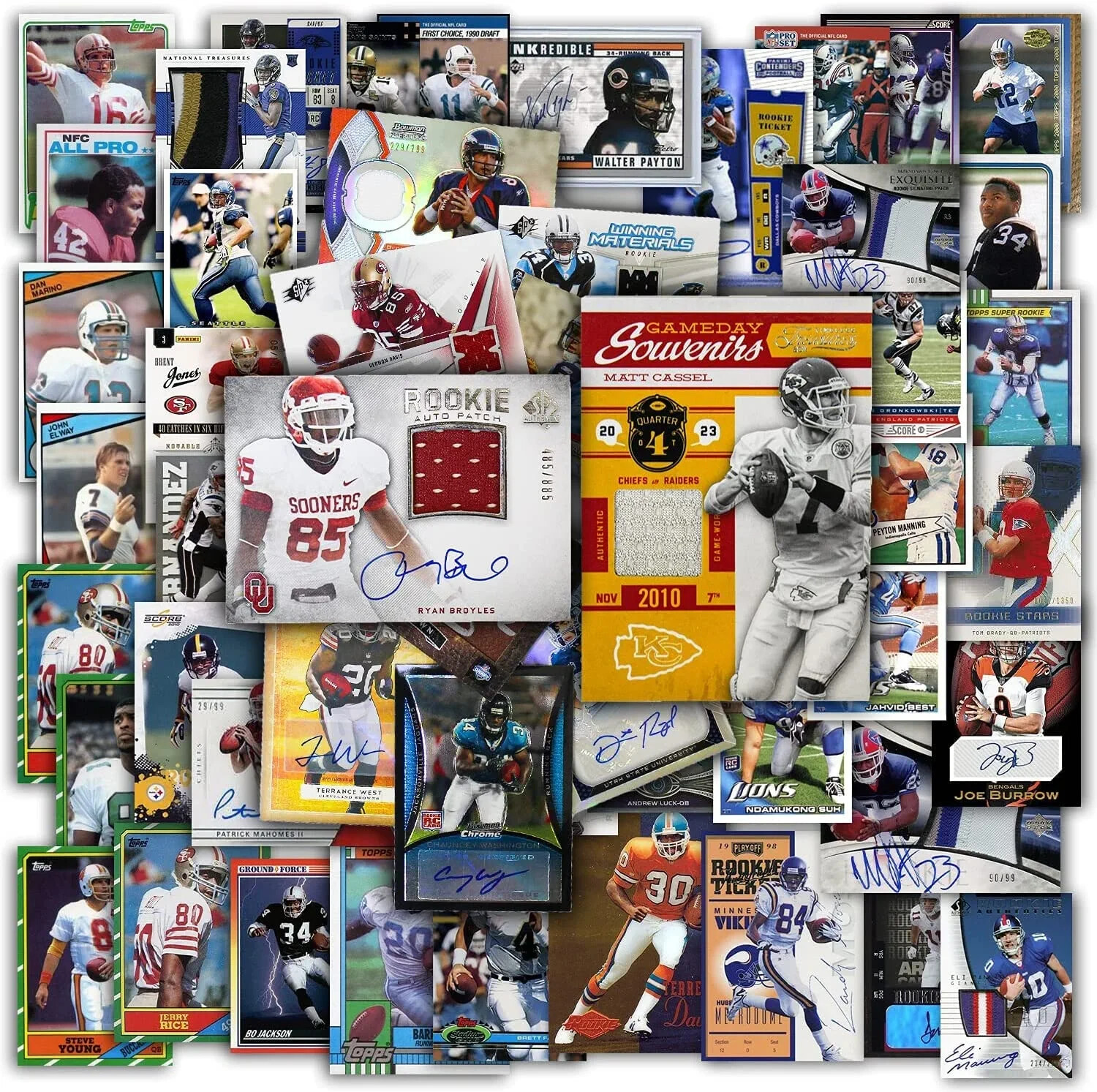 100 NFL Football Cards Stars, Rookies + 2 Autographed or Jersey Cards Collection 100 NFL Football Cards Stars, Rookies + 2 Autographed or Jersey Cards Collection