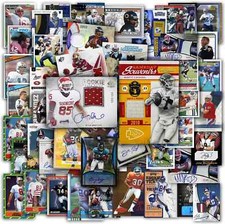 100 NFL Football Cards Stars, Rookies + 2 Autographed or Jersey Cards Collection picture