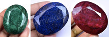 Natural HUGE Red Ruby, Green Emerald, Blue Sapphire Mix 2000 Ct CERTIFIED Gems picture