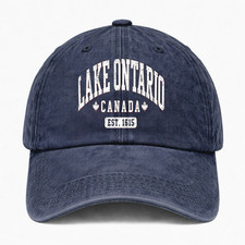 Lake Ontario Hat Canada Great Lakes Lake Life Fishing Boating Washed Cotton Cap picture
