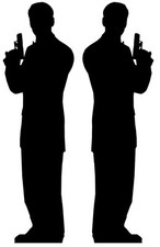 SECRET AGENT - DOUBLE PACK - BOND STYLE CUTOUT THEME 007 PARTY Silhouette picture