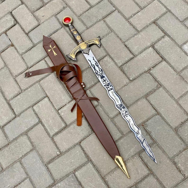 Hand Forged Once Upon a Time Excalibur Replica Sword: High Carbon Steel Cosplay Hand Forged Once Upon a Time Excalibur Replica Sword: High Carbon Steel Cosplay
