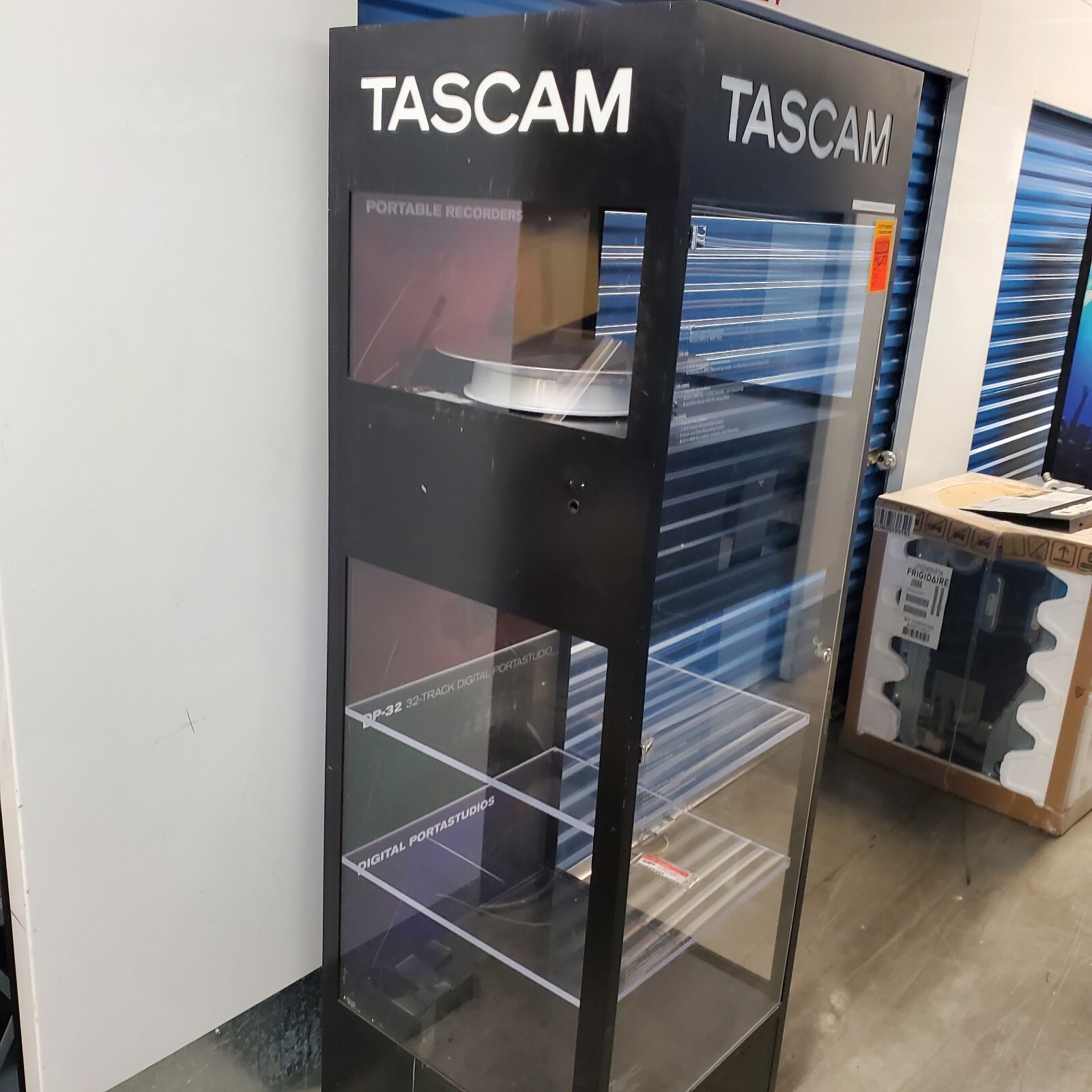 Tascam Music Equipment Store Display Shelf Unit Clear Case 