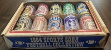 1984 Big Ten Sports Soda Cans Football Collection Complete Set of 10 w/ Box picture