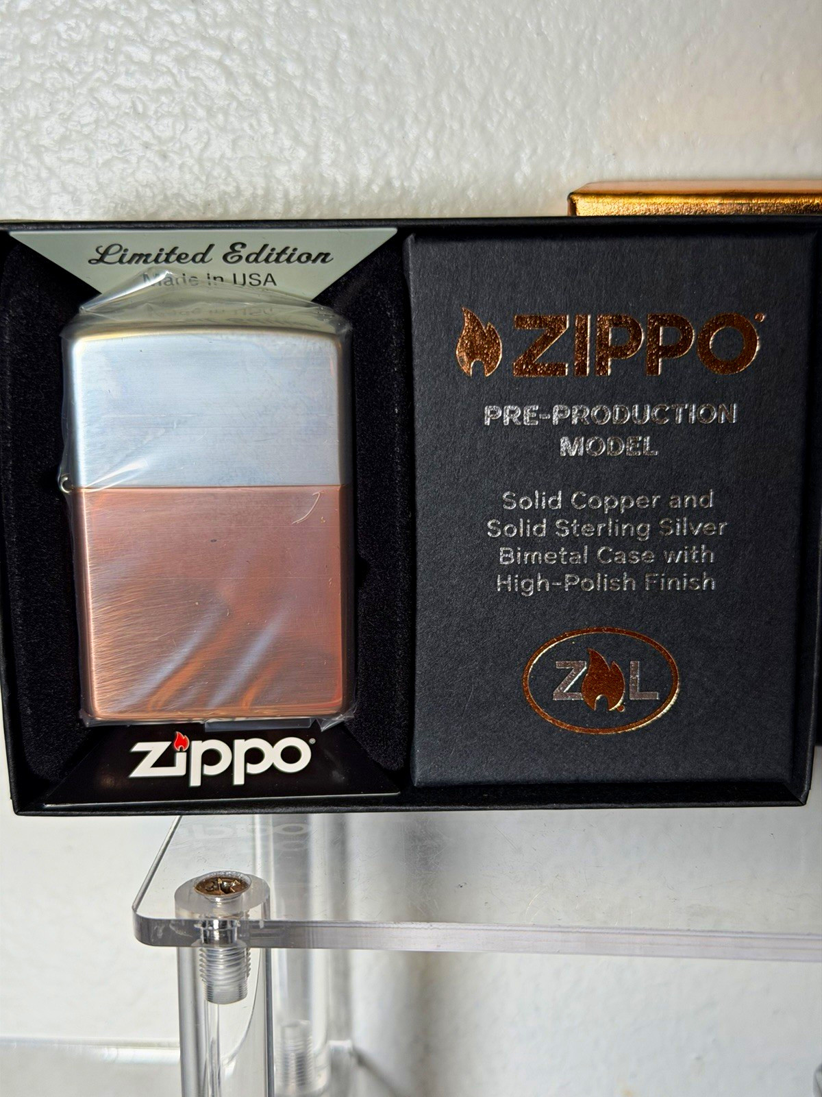 Zippo Limited Edition Pre-Production Bimetal Copper/Sterling silver
