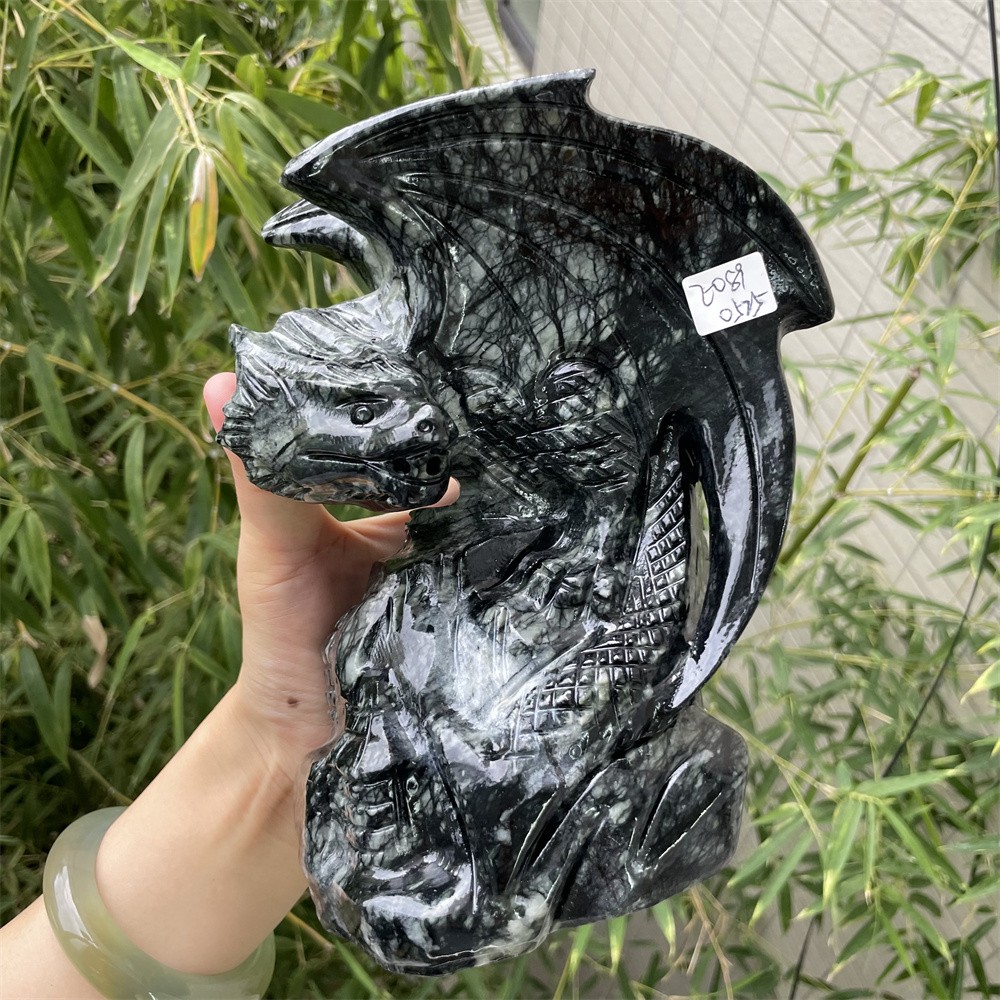 6.4LB 7.8"Top A++ Natural Xiuyan Jade Dragon Figurine Quartz Crystal Reiki Decor 6.4LB 7.8"Top A++ Natural Xiuyan Jade Dragon Figurine Quartz Crystal Reiki Decor