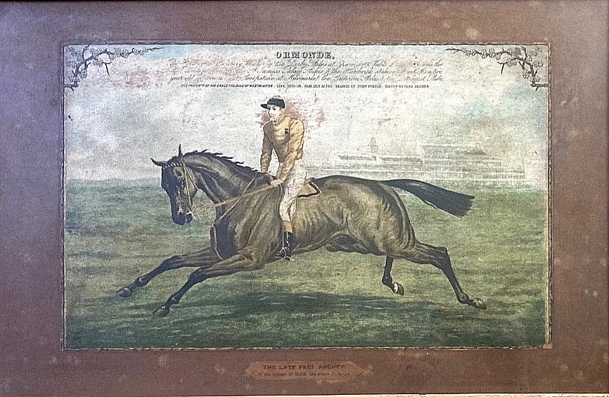 RARE 1886 ORMONDE & FRED ARCHER MEMORIAL HORSE RACING PRINT ORIGINAL VICTORIAN RARE 1886 ORMONDE & FRED ARCHER MEMORIAL HORSE RACING PRINT ORIGINAL VICTORIAN