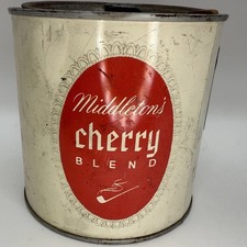 Smoking tobacco cherry blend Tin Can Vintage Advertising Collectible Storage picture